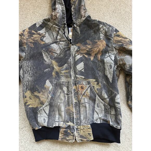 Carhartt Thrashed Distressed Realtree Camo Jacket Real Tree Men's Size Medium - Picture 13 of 15